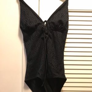 Attention One Piece Swimsuit, Black, Size M